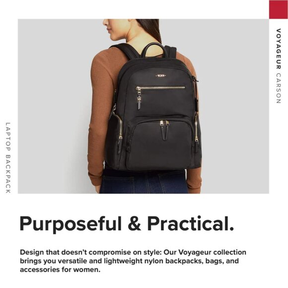 New TUMI Voyageur Carson Laptop Backpack 15 Inch Computer - Picture 2 of 11